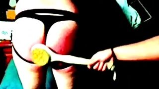 spanking my hubby’s sissy-butt bright red