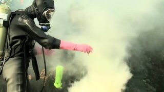 Femdom fetish mistresses fuck bdsm loser with strapon